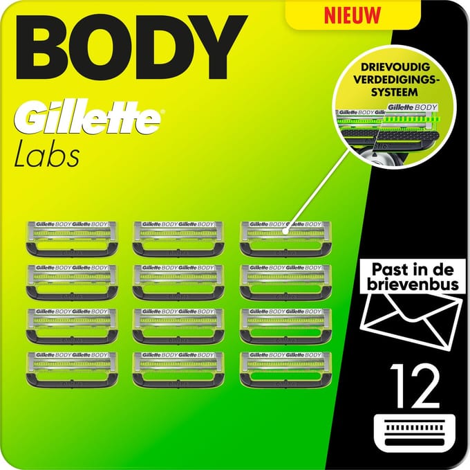 Gillette Labs Body Intimate Scheermesjes - 12 stuks - van Gillette