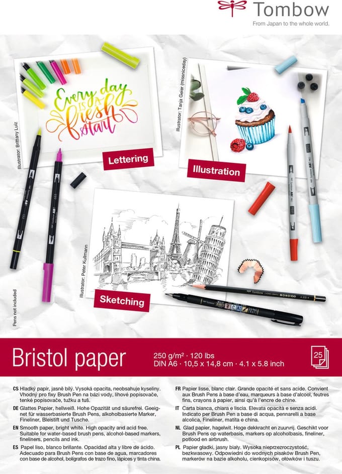 Tombow Tekenpapier Bristol - A6 - 250 g - 25 vel