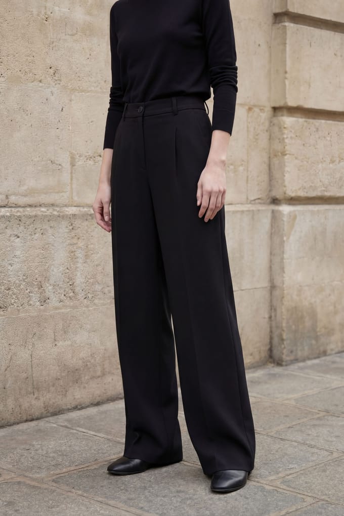 Hoge Taille Plissé Rechte Pantalon