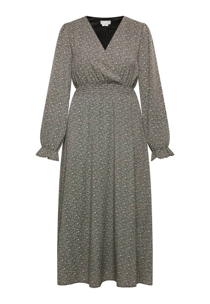 usha Maxi-jurk met all-over print nowles Dames zwart/beige