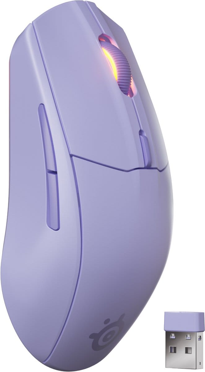 SteelSeries Rival 3 Wireless Gen 2 Draadloze Gamingmuis - Lavender - 2.4Ghz & Bluetooth - 18.000 DPI - 200 uur accu