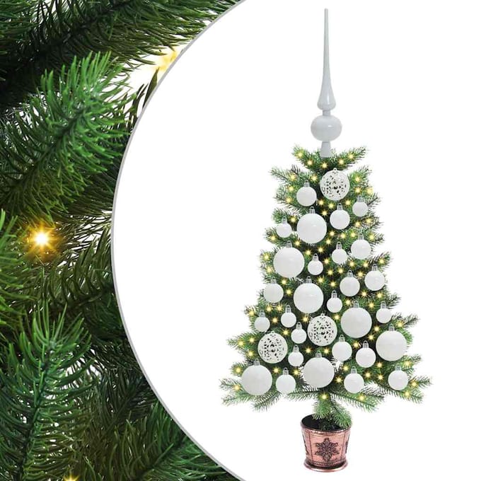 vidaXL - Kerstboom - met - 150 - LED - met - standaard - Groen - 65 - cm - PE