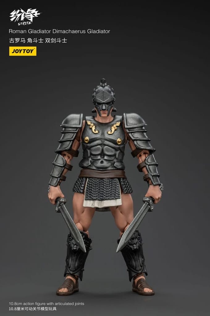 Joy Toy (CN) Strife Action Figure 1/18 Roman Gladiator Dimachaerus Gladiator 11 cm Action Figuur