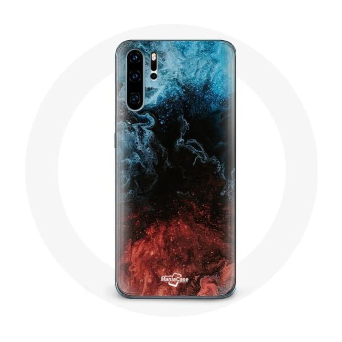 Hoesje voor Huawei P30 Pro abstracte textuur achtergrond rood zwart blauw