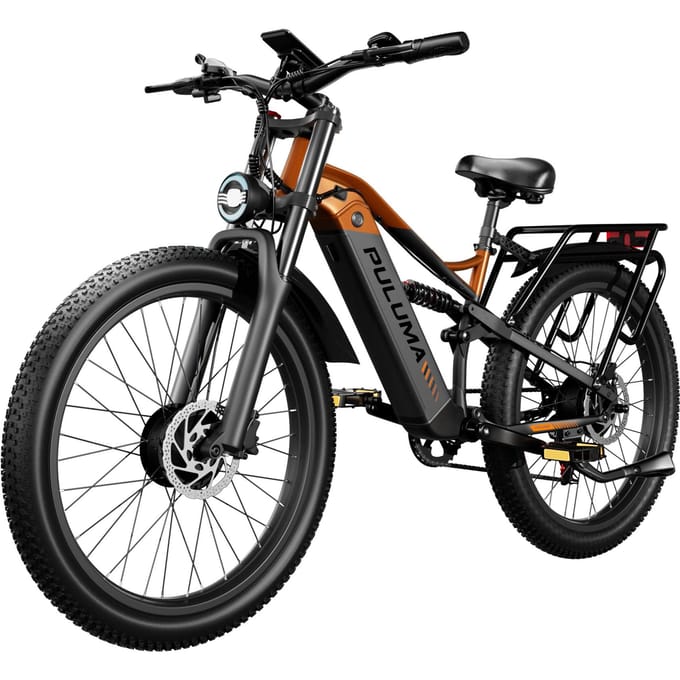 Elektrische Fiets PULUMA PE86 Pro met dubbele motor en 48V 20Ah Batterij oranje