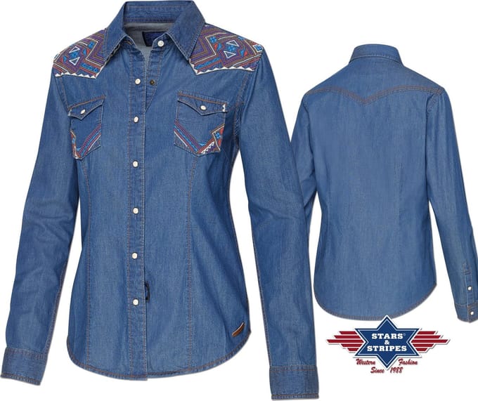 Stars & Stripes Western Blouse AVA maat XXL