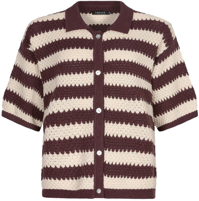 Ydence Knitted Top Janouk Tops & T-shirts Dames - Shirt - Bruin - Maat M