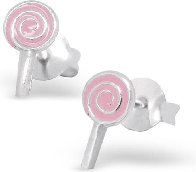 Princess Oorbellen Lollipop - 925 Zilver E-Coating - Snoepje - 4x8mm