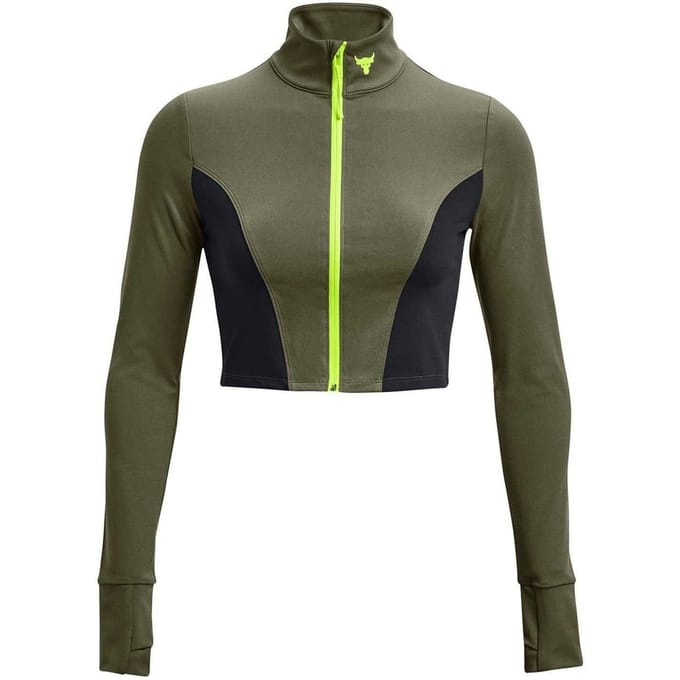 Under Armour Project Rock kort sportjack voor dames (Groen, Zwart)