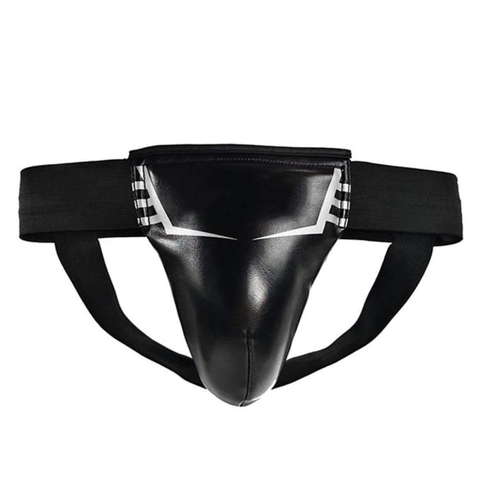 Protection d'aine de Taekwondo pour hommes Boxe Karaté Jockstrap Protecteur d'entrejambe Sanda black