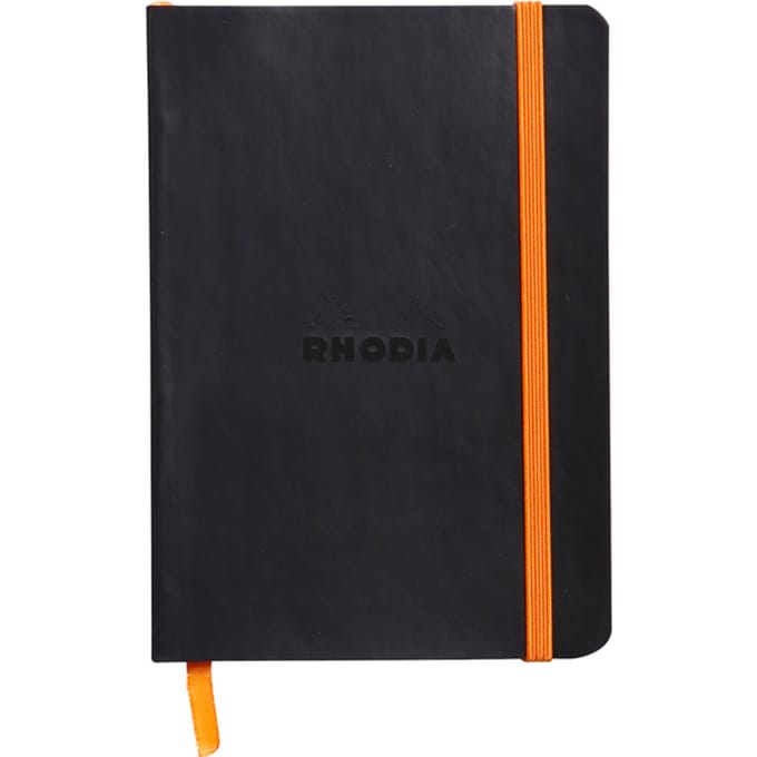 Notitieboek Rhodia A6 lijn 72 vel 90gr zwart