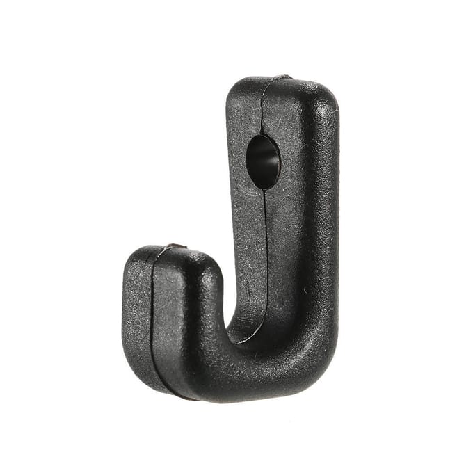 Lot de 50 élastiques en nylon avec crochets en J à angle droit pour kayaks, canoës, bateaux black