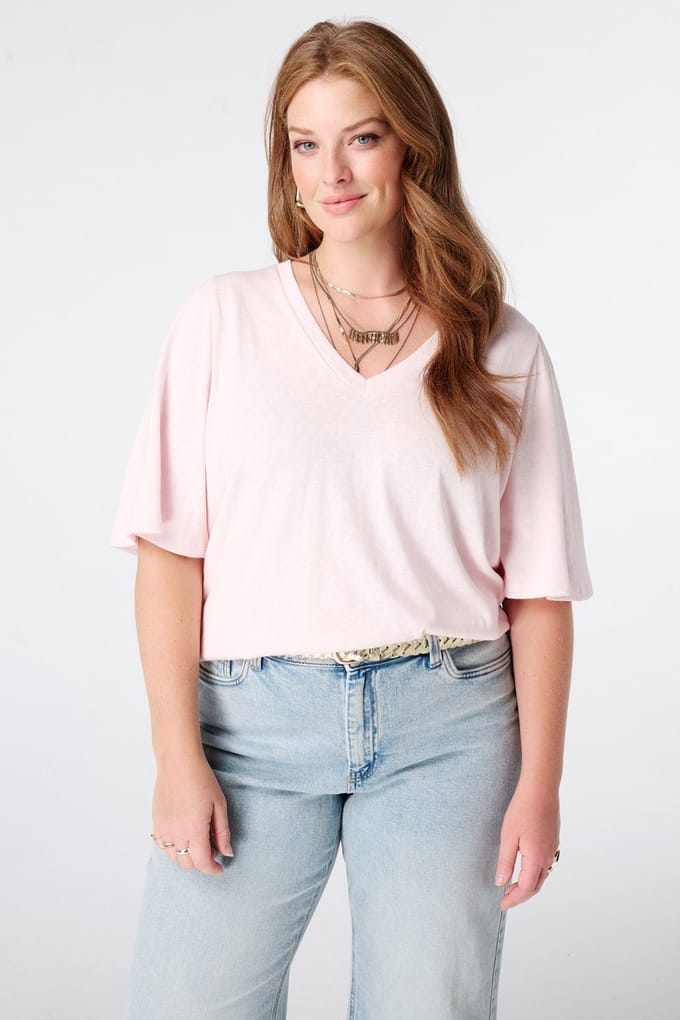 MS Mode T-shirt T-shirt met v-hals