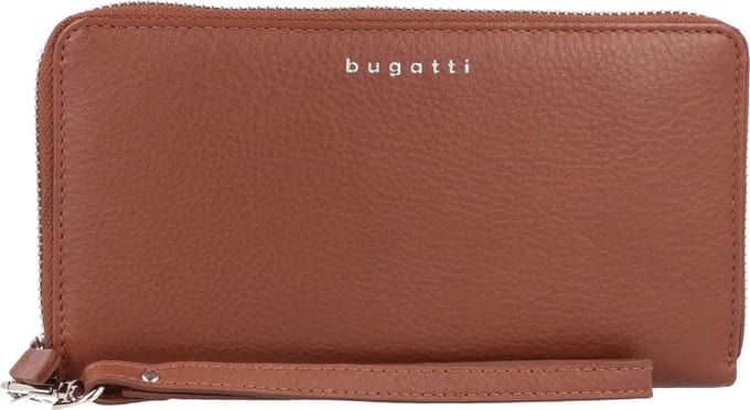 bugatti Kaarthoes Lady Top Zip Around Wallet Cognac Bruine