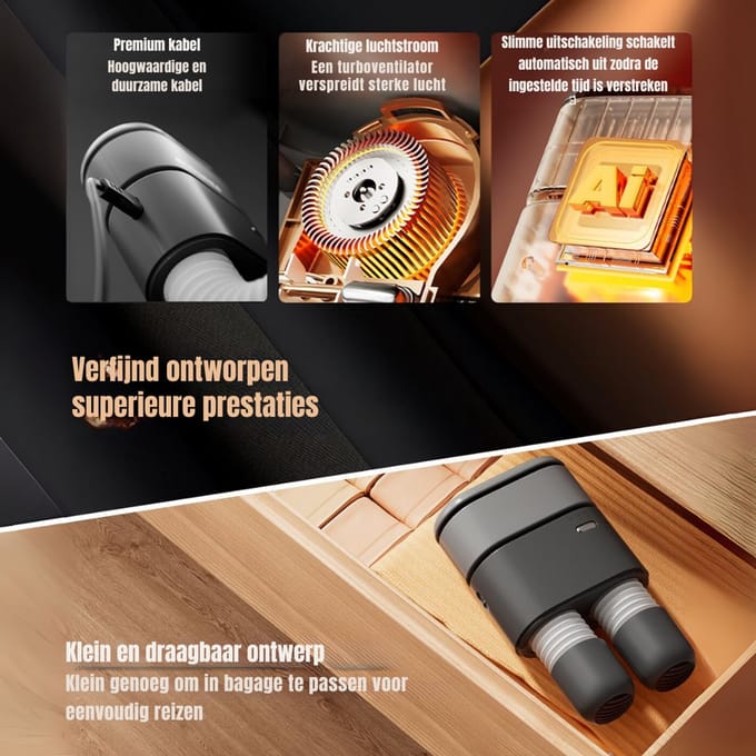 MMP® Schoenendroger - Schoenendroger electrische - Schoenendrogers - Grijs - ‎17cm x 7cm x 3cm
