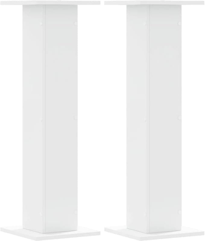 Set van 2 Houten Luidsprekerstandaards 30x30x95cm Wit Sierlijk Ontwerp