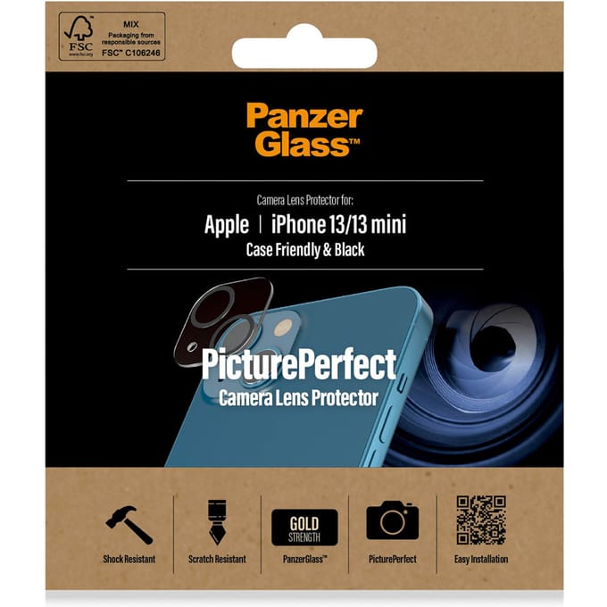 PanzerGlass Screenprotector geschikt voor Apple iPhone 13 Glazen | PanzerGlass PicturePerfect Camera Protector - Case Friendly