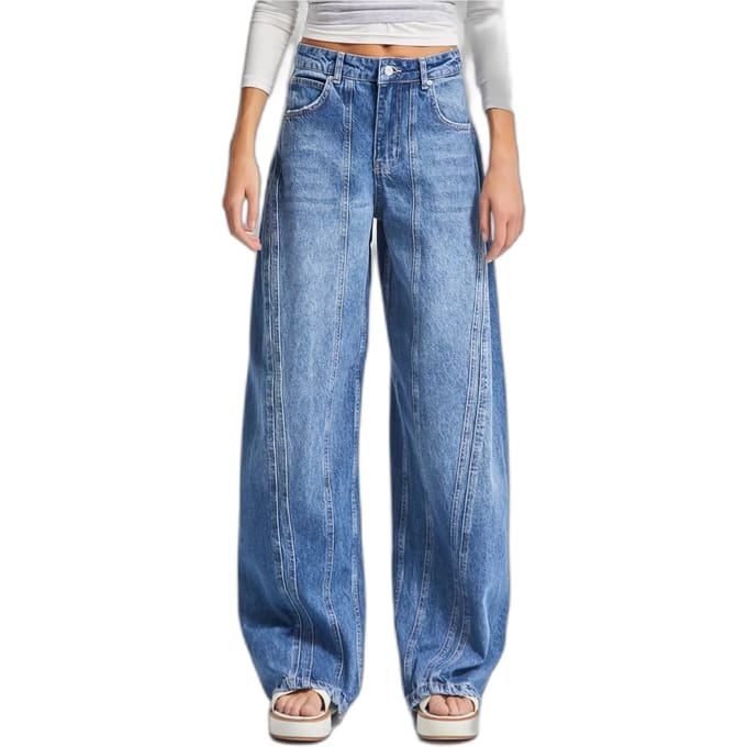 It's Basic - Straight Mid Rise Jeans - Azure