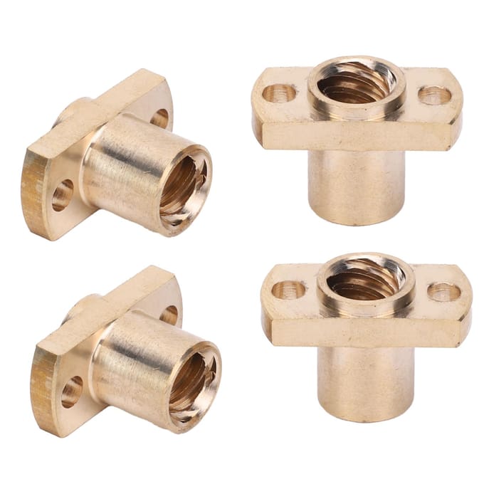 4 Stuks Trapeziummoer T8 Messing H Flens Hardware Bevestigingsmiddelen 3D Printer Accessoires 8mm beige