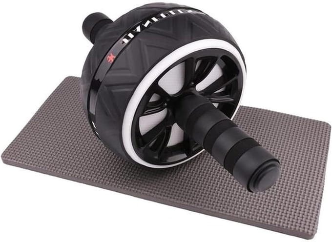 Buikspierroller - Buikwiel - Core Training - Stabiele Constructie - 1000 Gram - Grijs