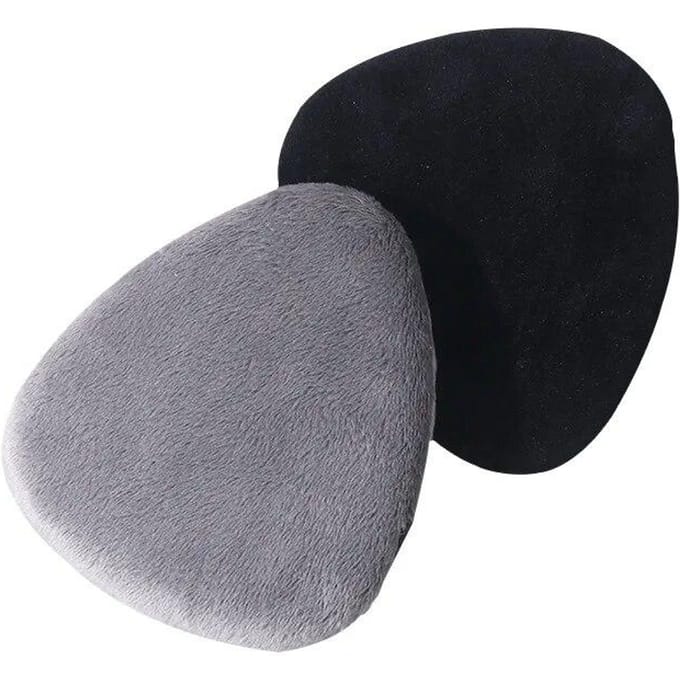 Grande houppette à poudre en forme de goutte d'eau, accessoire de maquillage souple et pointu en forme de triangle gris
