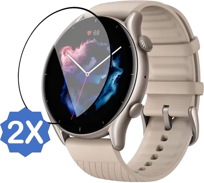 2x Geschikt voor Amazfit GTR 3 Screenprotector - PET Folie Screen Cover Protector