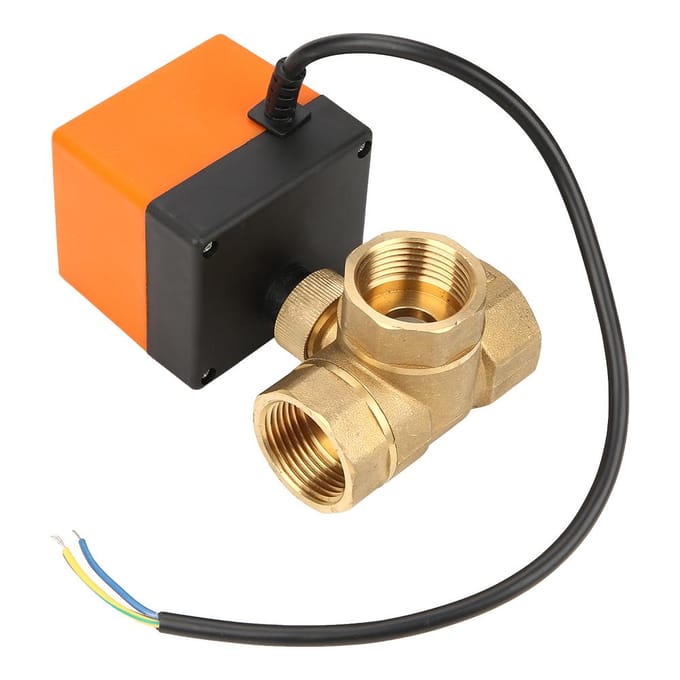 DN25 G1 Messing 3-weg gemotoriseerde kogel elektrische klep voor airconditioner DC24V