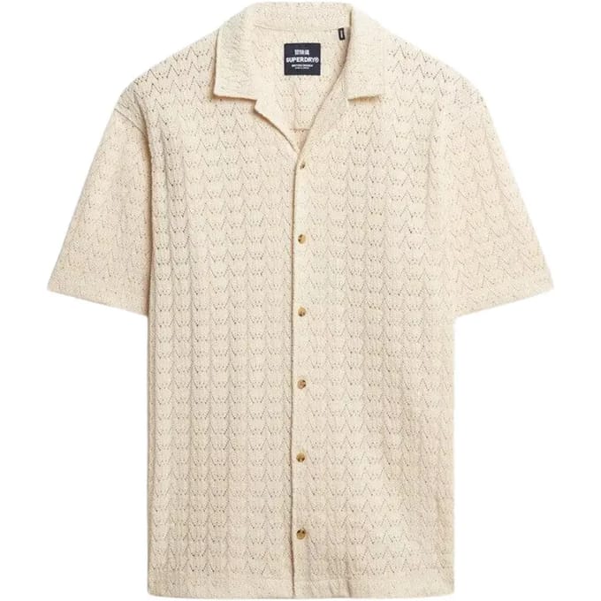 Superdry - Gebreid overhemd met textuur - Heren - Shirts