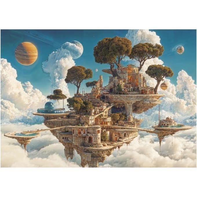 Puzzle - EDUCA - Royaume des Nuages - 500 pieces - Theme Fantastique - 48 x 68 cm