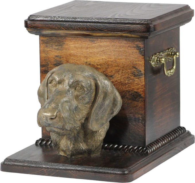 Urn voor teckel met beeldje - Elegante urn voor hondenas