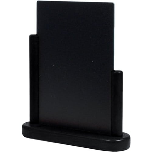 Securit Elegant medium houten tafelkrijtbord met zwarte lakafwerking