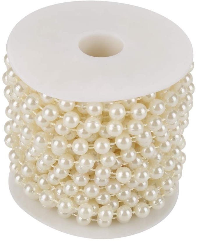 Allecto - 10m Garland Pearl Bead String - Bruiloft Decoratie - Beige