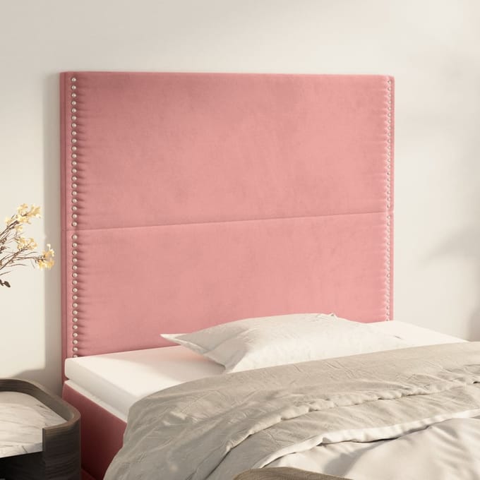 vidaXL Hoofdbord roze 80x5x118/128 cm fluweel