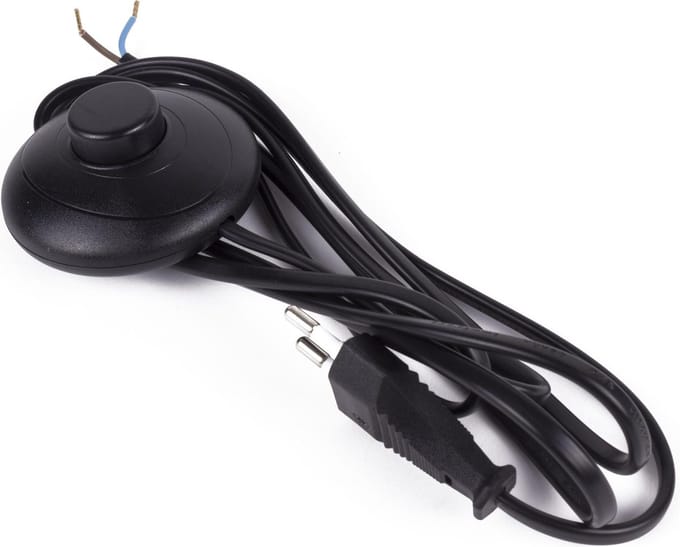 Benson Stroomsnoer met voetschakelaar - zwart - 2 meter - Ø 70 mm - 250V