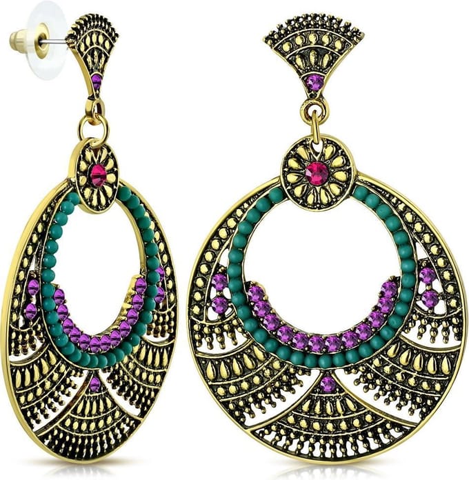 Montebello Oorbellen Vintage FEF312 - Bijoux - Boheems - 60x40mm