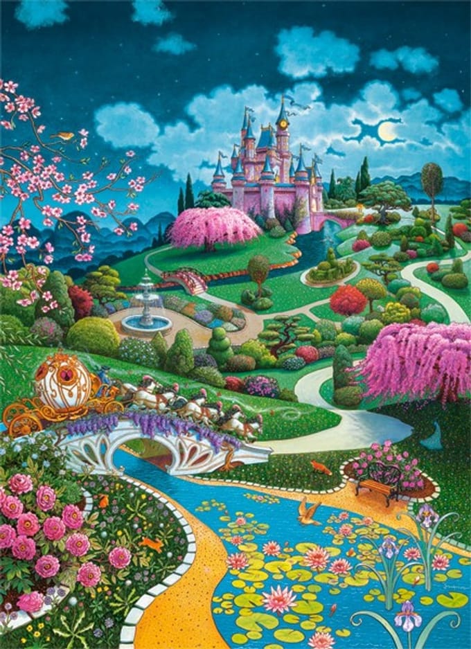 Castorland puzzel Assepoester kasteel - 100 stukjes speelgoed.