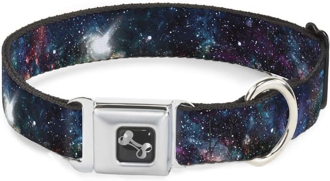Hondenhalsband met Galaxie Collage en Bot Motief - Klein 22,9-38,1 cm