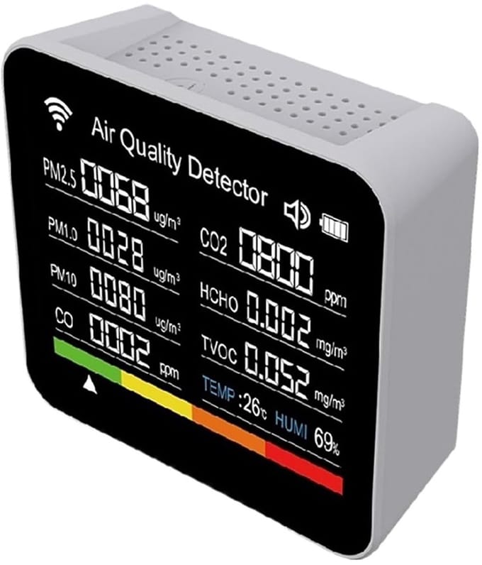 Luchtkwaliteitstester - CO2 meter - Binnenklimaat meten - 15 functies in één - Realtime data - Wit