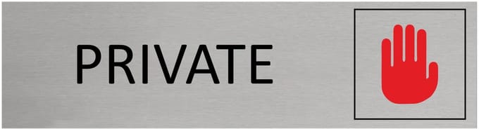 CombiCraft Aluminium deurbordje Private 165x45mm met tape - per stuk