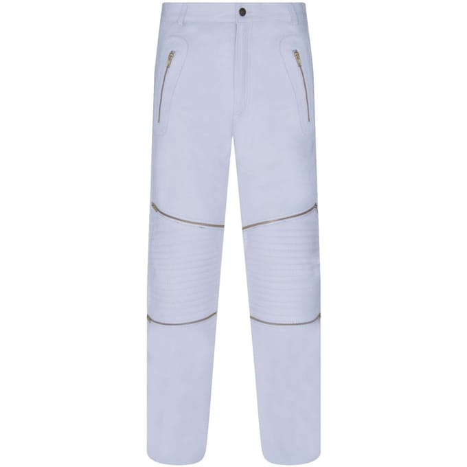 Heren leren jeans met ritssluiting Ancona