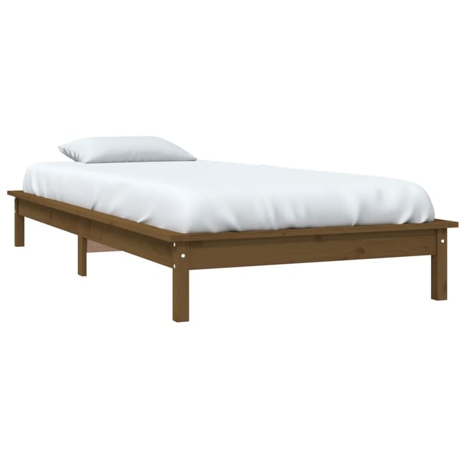 vidaXL - Bedframe - massief - grenenhout - honingbruin - 90x190 - cm