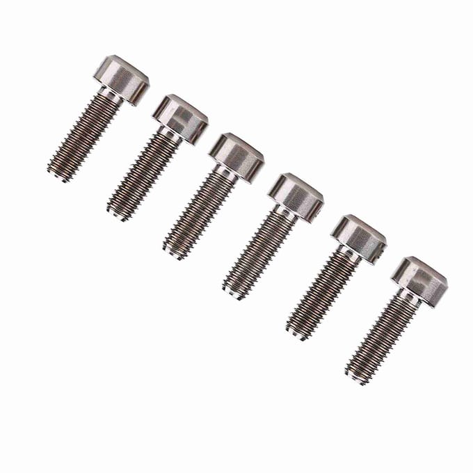 Lot de 6 vis de potence fixes M5*16 mm en alliage de titane, 3 couleurs, pour VTT Titanium gray