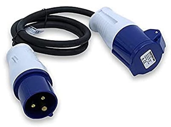 Industriële verlengkabel adapter 1 meter – stekker naar bus