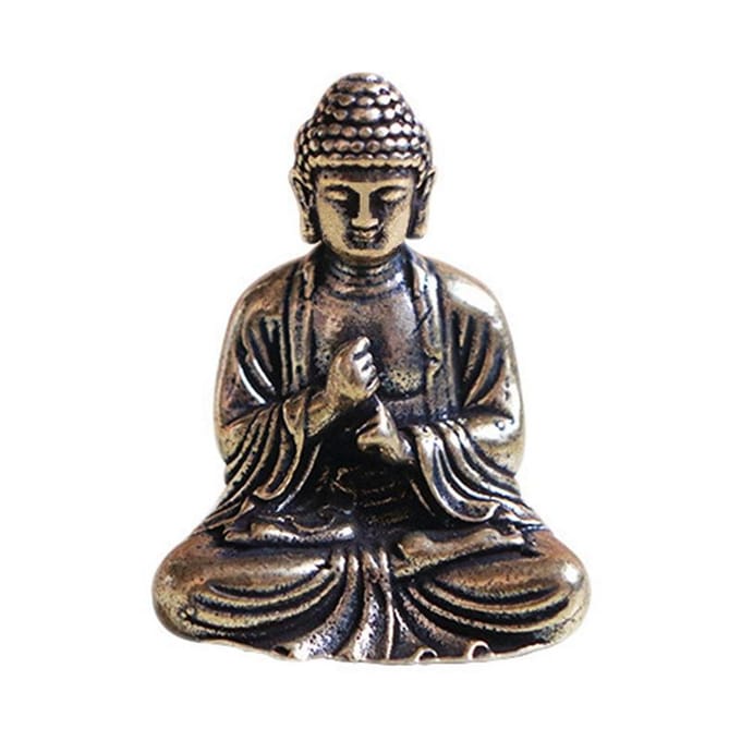 Mini Boeddhabeeld Bronzen Boeddhabeeld Chinese Boeddhisme Puur Koper Brons Sakyamuni Boeddhabeeld gray