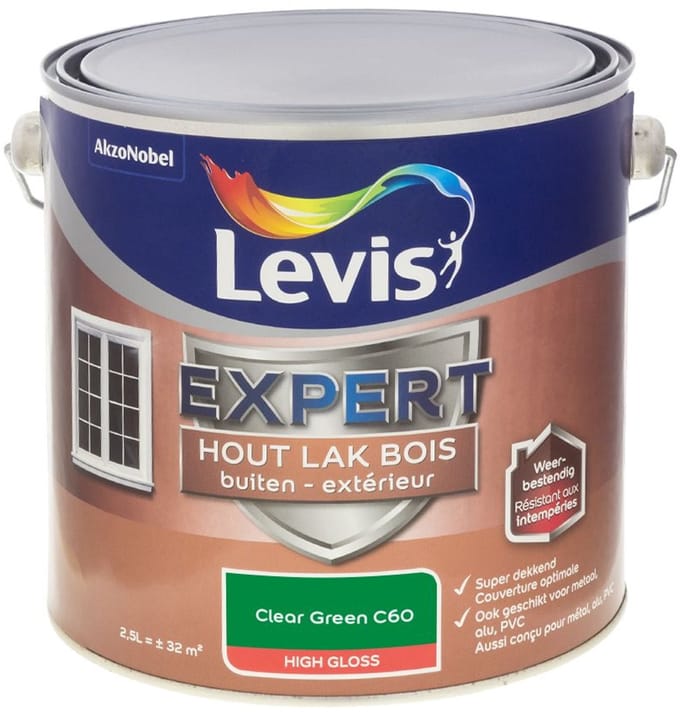 Levis - Expert Hout Lak Buiten High Gloss Mix - Clear Green C60 - Mengverf - 2,5 L