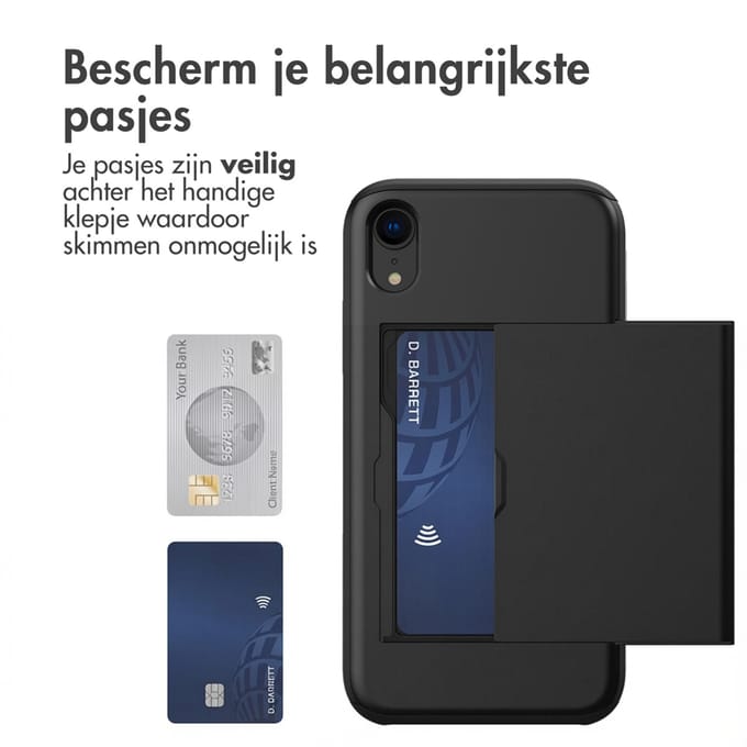 imoshion Hoesje met Pasjeshouder - Geschikt voor Apple iPhone XR - Zwart