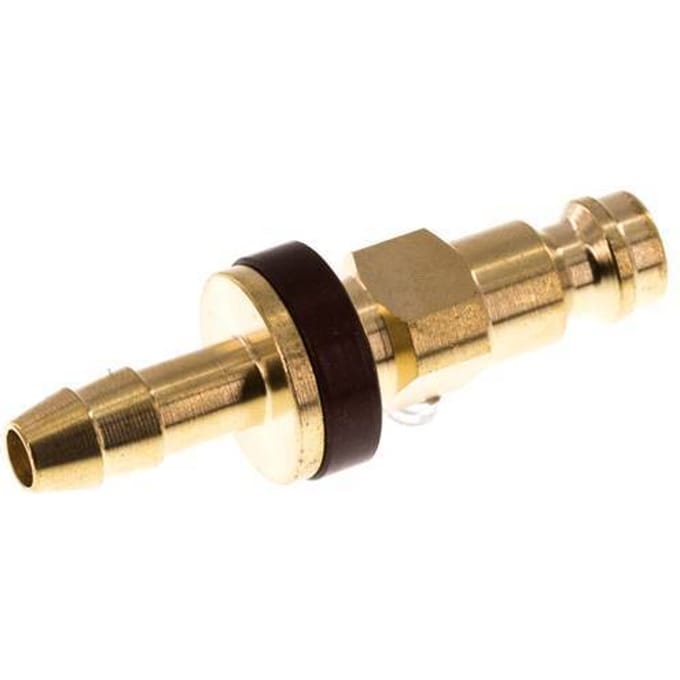 Messing DN 5 Bruin-Coded Luchtkoppeling Insteeknippel 6 mm Slangpilaar