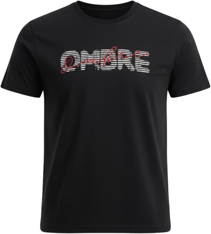 OMBRE T-shirt - Regular Fit - Katoen - Korte Mouw Zwart S