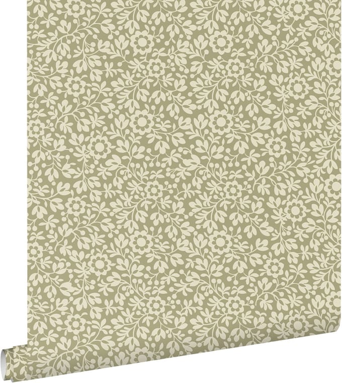 ESTAhome behang bloemetjes groen - 50 x 900 cm - 131669