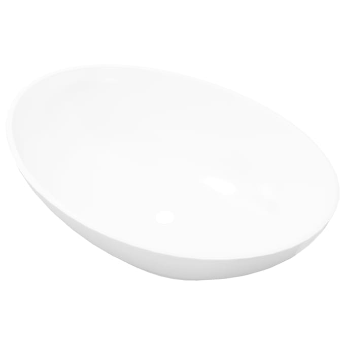 vidaXL - Wastafel - ovaal - 40x33 - cm - keramiek - wit